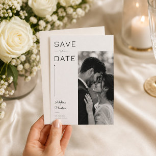 Elegante Porträtfoto-Hochzeit-Heiratsantrag-Karte Save The Date