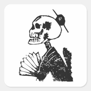 Elegante Posada Calavera Kunst Quadratischer Aufkleber