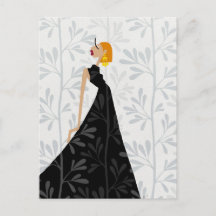 Elegante Pose Glamour Mode Kunstpostkarte