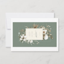 Elegante Postkarte mit floralen Motiven in Salbeig
