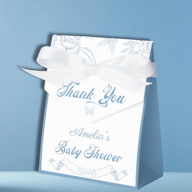 Elegante Powder Blue Butterfly Vielen Dank Geschenkschachtel (Von Creator hochgeladen)
