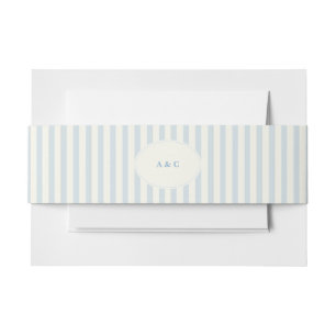 Elegante preppy französische blaue Streifen Monogr Einladungsbanderole