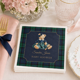 Elegante Preppy-Polo-Teddybär-Mädchen-Baby-Party Serviette