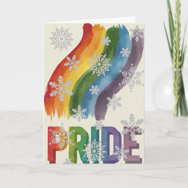 Elegante Pride Art Gay Weihnachtskarte Feiertagskarte (Vorderseite)