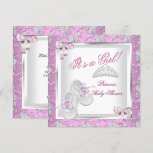 Elegante Princess Baby Dusche Girl Pink Rose Einladung