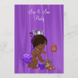 Elegante Princess Ethnic Baby Sip & See Einladung