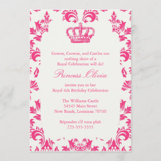 Elegante Prinzessin Birthday Party Einladung