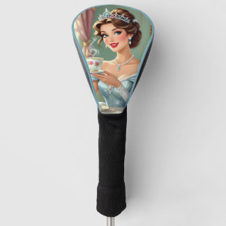Elegante Prinzessin mit Krone und elegantem Kleid Golf Headcover