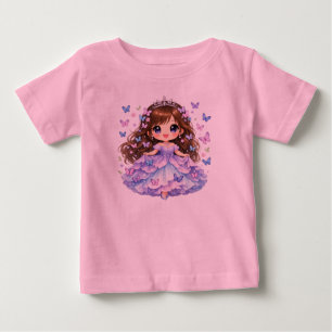 Elegante Prinzessin Wasserfarben Florale Illustrat Baby T-shirt