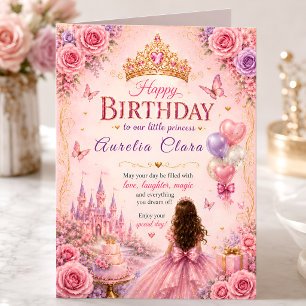 Elegante Prinzessinnen-Kronen-Geburtstag Karte