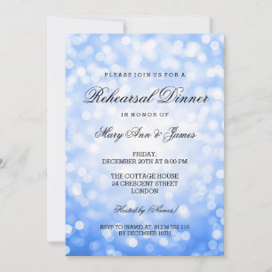 Elegante Probe Abendessen Blaue Glitzer Einladung