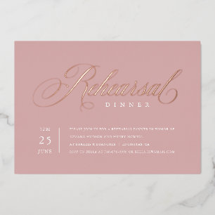 Elegante Probe Abendessen Rose Folieneinladung