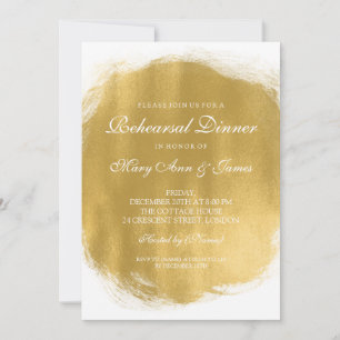Elegante Probe Dinner Gold Paint Look Einladung