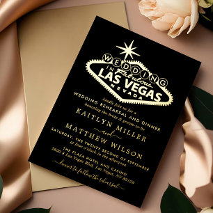 Elegante Probe für eine Hochzeit in Las Vegas Folieneinladung