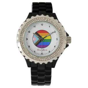 Elegante Progress-Regenbogenflagge Beobachten /Far Armbanduhr