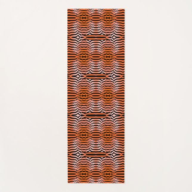 Elegante Psychedelic Orange Black Tiger Skin Print Yogamatte (Vorderseite)