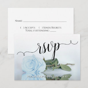 Elegante Puderblaue Reflektierende Rose Schicke Ho RSVP Karte