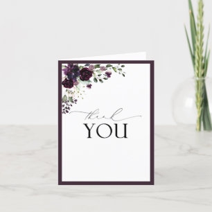 Elegante Pum Lila Calligraphy Danke Card