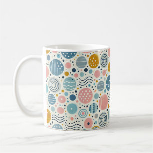 Elegante Punkte und Wellen Kaffee Tasse