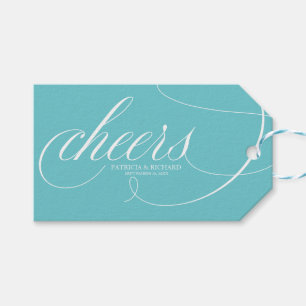 Elegante Purist Blau Prost Weinschilder Geschenkanhänger