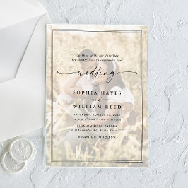 Elegante QR-Code-Foto-Hochzeit Acryleinladungen