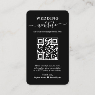 Elegante QR Code Foto Wedding Website Visitenkarte