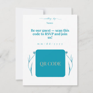 Elegante QR-Code-Hochzeitseinladung Minimalistisch