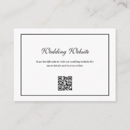 elegante QR Code Hochzeitswebsite Begleitkarte