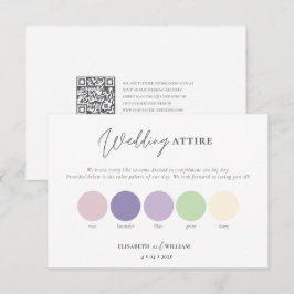 Elegante QR Code lilac Rose Pastel Wedding Kleidun Begleitkarte