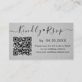 Elegante QR Code UAWG Chic Minimal Wedding Website Begleitkarte