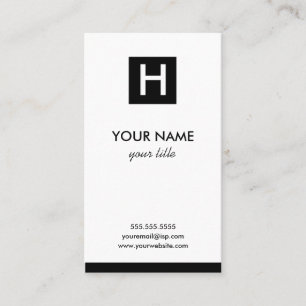 Elegante quadratische Monogramm-Visitenkarten Visitenkarte