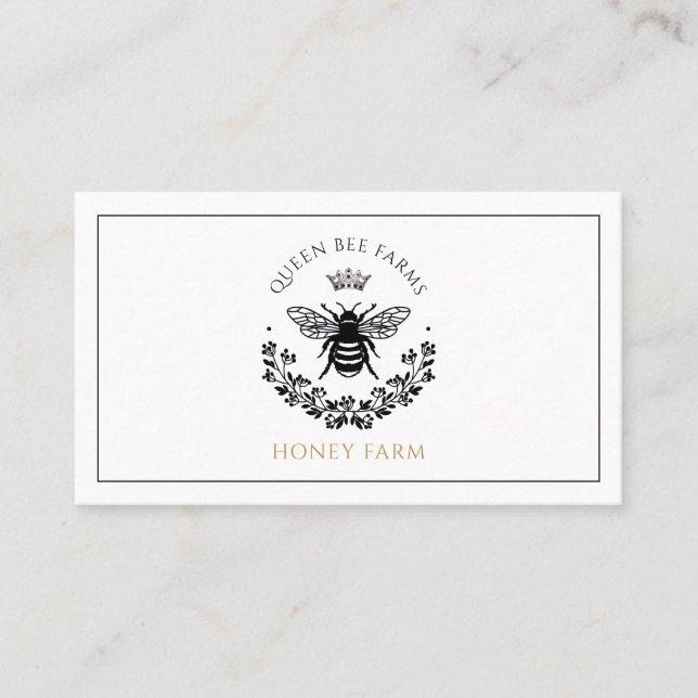 Elegante Queen Honey Bee Business Card Visitenkarte (Vorderseite)