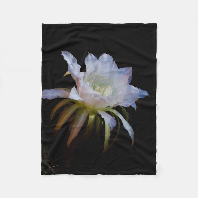 Elegante Queen-of-the-Night-Cactus-Blume Fleecedecke (Vorderseite)