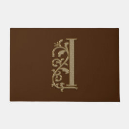 Elegante QuickMonogram I Initial auf Brown Fußmatte
