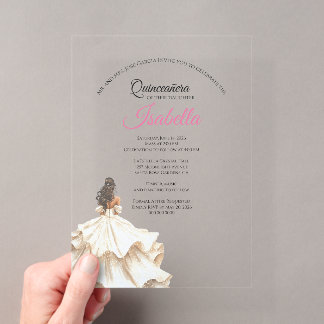Elegante Quinceañera 15. Geburtstag Acryleinladungen