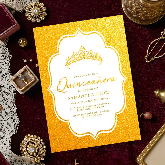 Elegante Quinceanera Einladung - Gold Minimalistis (Von Creator hochgeladen)