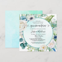 Elegante Quinceañera in Aqua Türkis Aquamarine Blü