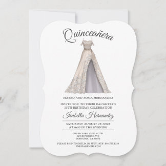 Elegante Quinceanera Mis Quince Glitzer Party Einladung