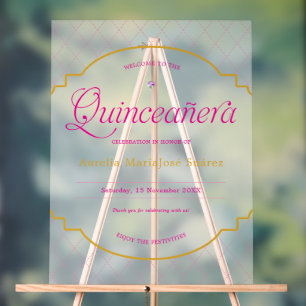 Elégante Quinceanera Or Rose Frosted Bienvenue