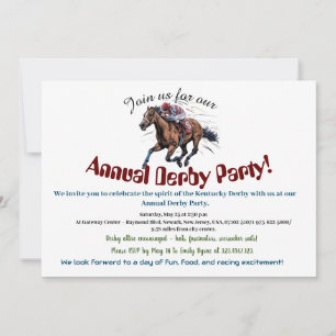 Elegante Race Horse Derby Party Einladung