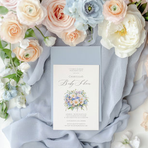Elegante, raffinierte Blumen-Baby-Dusche Einladung