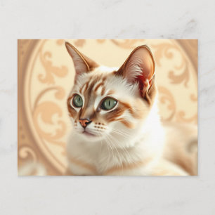 Elegante Ragdoll Katze im Jugendstil Postkarte