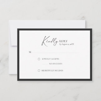 Elegante Rahmen Moderne Antwortkarte RSVP Karte