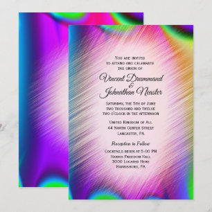 Elegante Rainbow Colors Hochzeiten Einladung