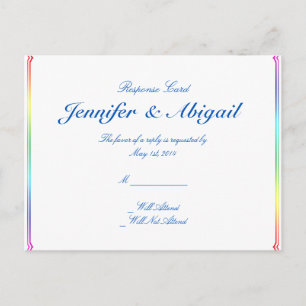 Elégante Rainbow Floral Gay Wedding carte postale