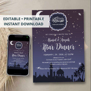 Elegante Ramadan-Iftar-Einladungsnacht-Moschee Einladung
