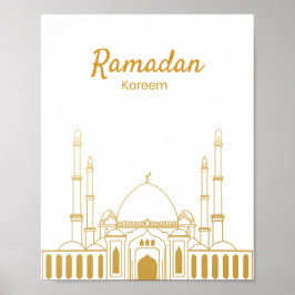 Elegante Ramadan Kareem-Moschee-Wandkunst Poster