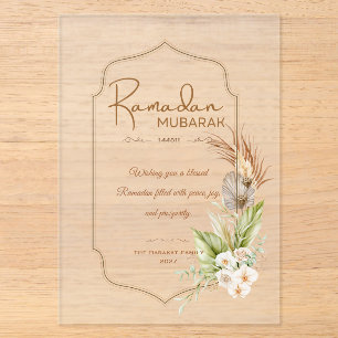 Elegante Ramadan Mubarak-Frost-Grußkarte Acryleinladungen