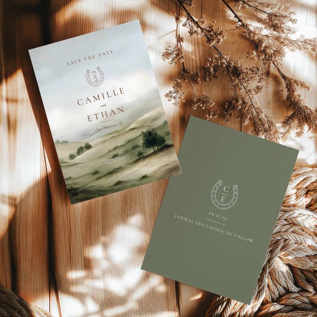 Elegante Ranch-Hochzeit - Save the Date (Modern Western Save the Date Card)