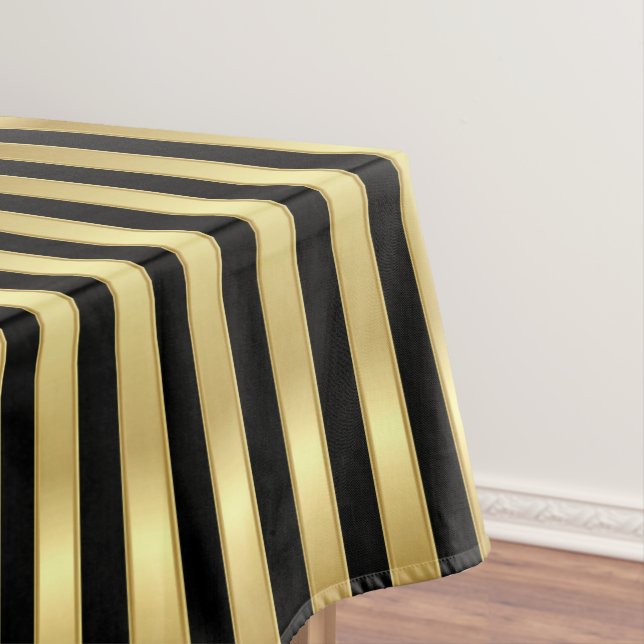 Elégante rayures dorées et noires Nappe (In Situ)